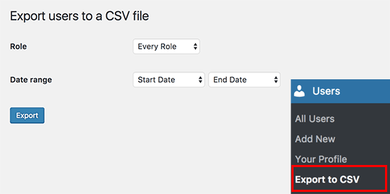 Экспорт в CSV