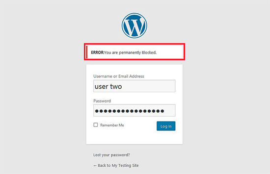 Экран входа WordPress