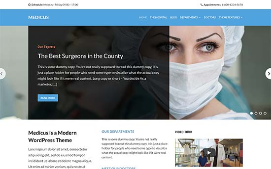 Шаблон medicus WordPress