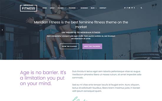 Шаблон Meridian Fitness WordPress