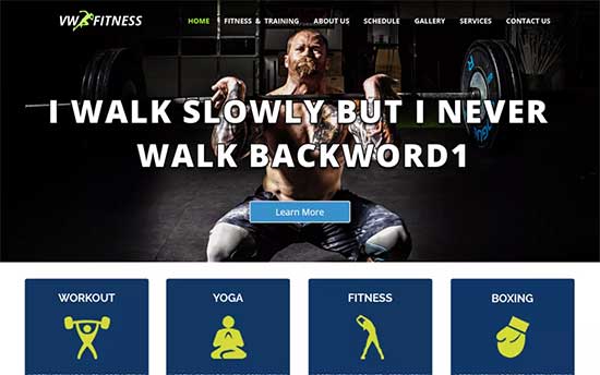 Бесплатный шаблон vwfitness